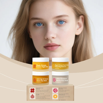 Dual-Effect Day & Night Skincare Kit - Hydration & Moisturization, Skin Barrier Protection, Full Face & Eye Care Set