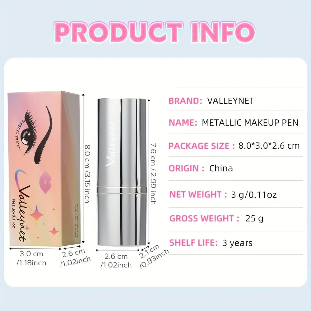 Metallic Lipstick Longlasting Glitter Lip Glaze Waterproof Moisturize Red Luminous liptint Shimmer Shiny Lipgloss Makeup