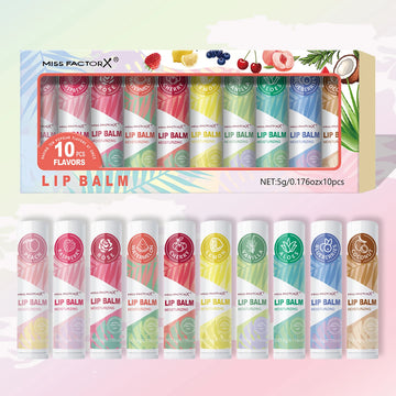 Lipstick set 10pcs, naturally finished, moisturizing lip care, lasting luster, suitable for all skin types, holiday gifts